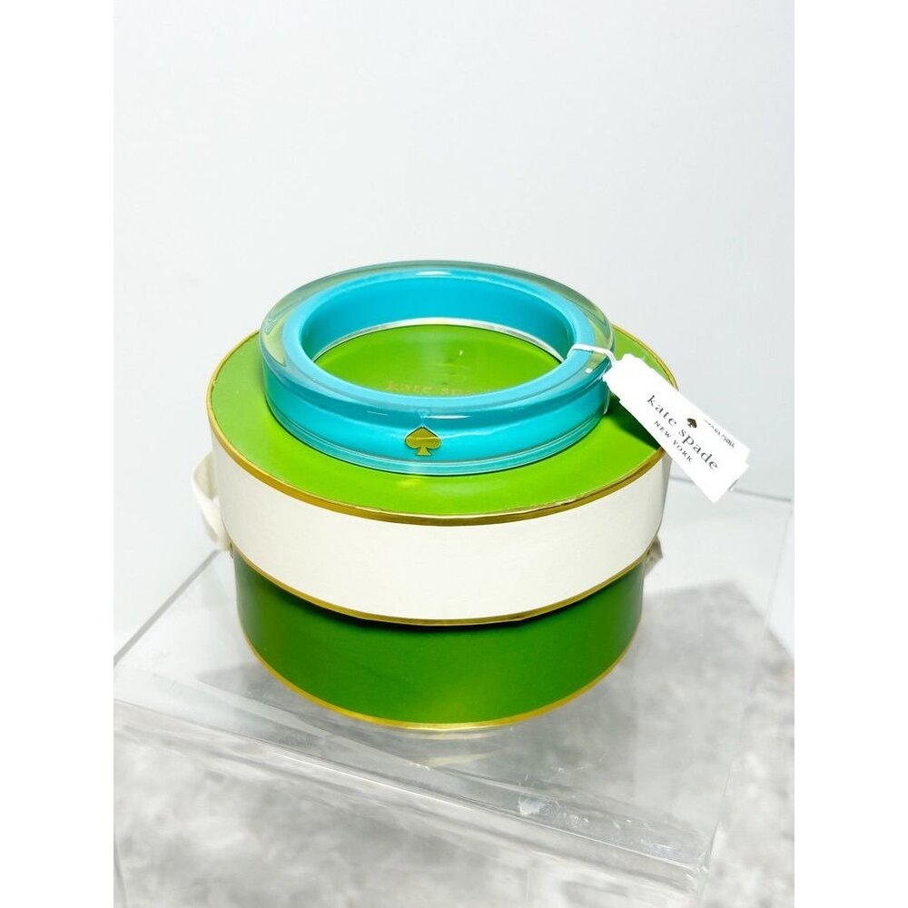 Kate Spade Logo Lucite Bangle Bracelet in Turquoise - NWT & Box
